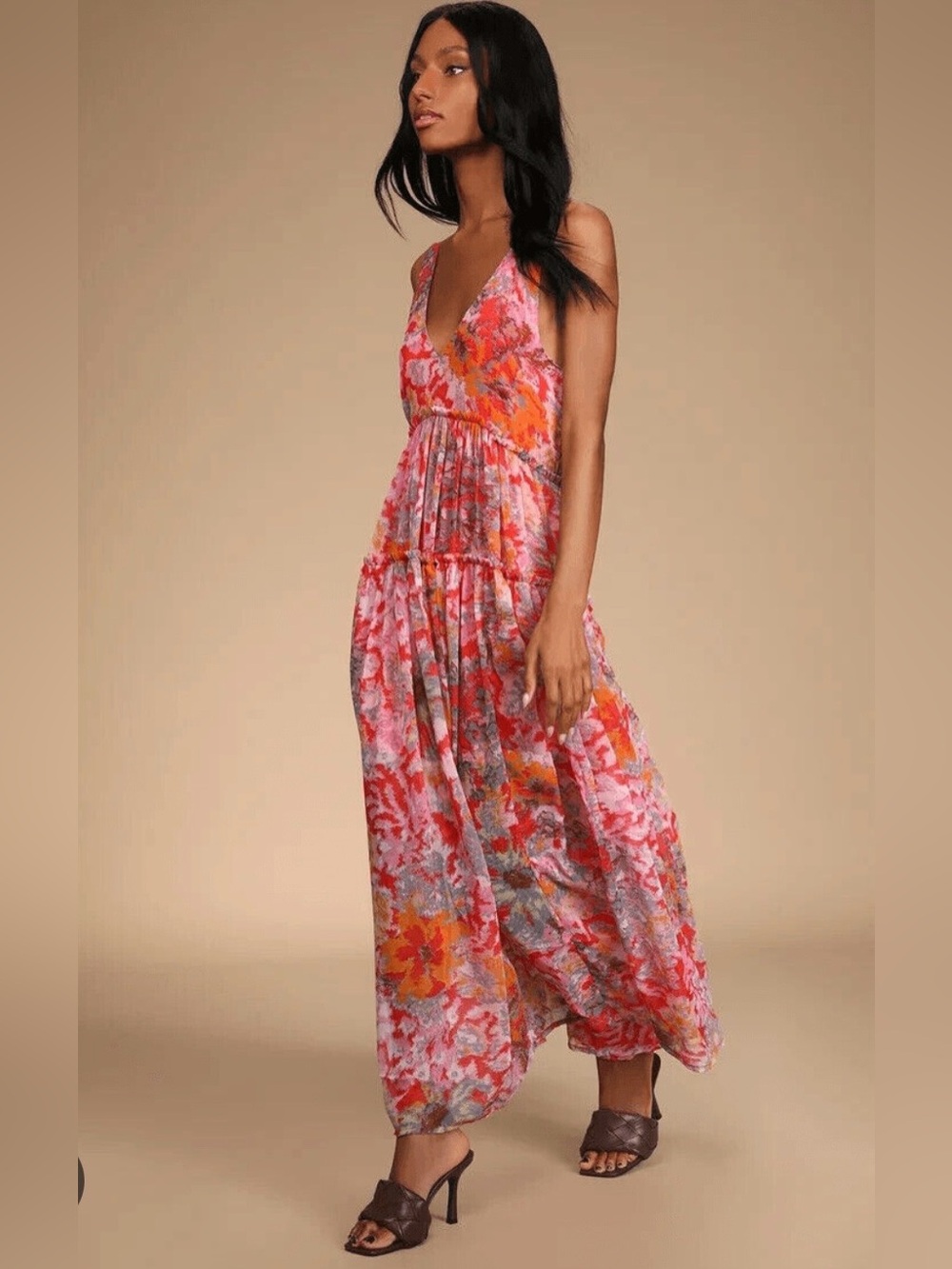 Free People Pink Floral Maxi Dress